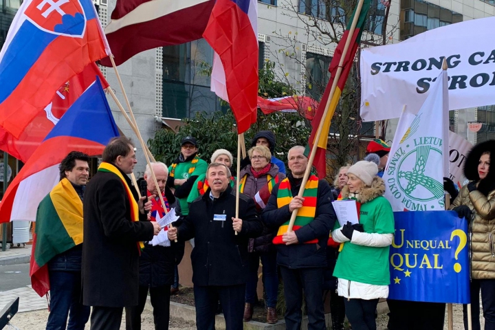 Poľnohospodári protestovali v Bruseli