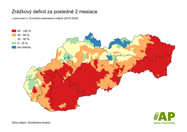 Nedostatok zrážok ohrozuje úrodový potenciál plodín